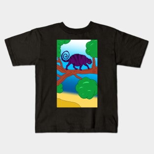 Panther chameleon cartoon style Kids T-Shirt